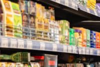 Grocery store aisle showcasing multiple products