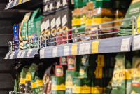 Grocery store aisle showcasing multiple products